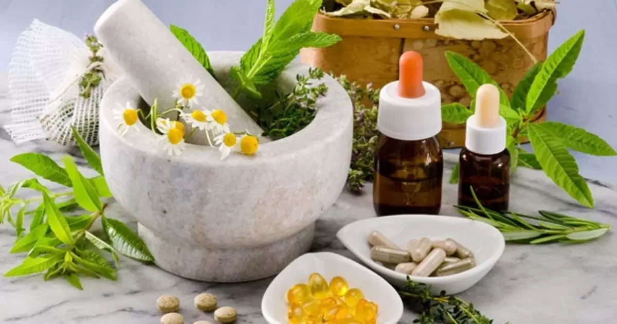 Imagem ilustrativa de práticas de medicina alternativa, como acupuntura e fitoterapia.